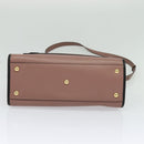 FENDI Runaway Small Hand Bag Leather 2way Pink Gold Auth bs25561-5