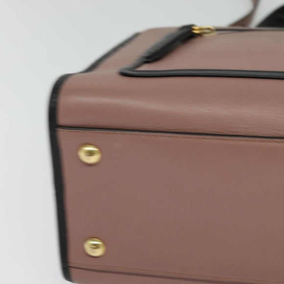 FENDI Runaway Small Hand Bag Leather 2way Pink Gold Auth bs25561