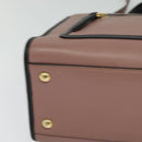 FENDI Runaway Small Hand Bag Leather 2way Pink Gold Auth bs25561-16