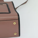 FENDI Runaway Small Hand Bag Leather 2way Pink Gold Auth bs25561-17