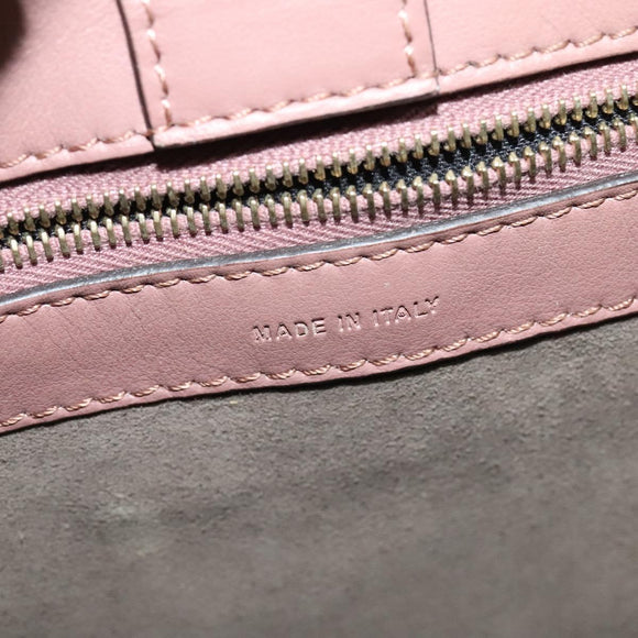 FENDI Runaway Small Hand Bag Leather 2way Pink Gold Auth bs25561