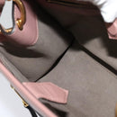 FENDI Runaway Small Hand Bag Leather 2way Pink Gold Auth bs25561-22