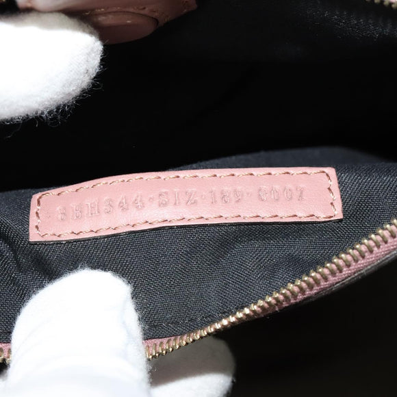 FENDI Runaway Small Hand Bag Leather 2way Pink Gold Auth bs25561