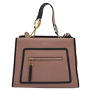 FENDI Runaway Small Hand Bag Leather 2way Pink Gold Auth bs25561-13