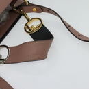 FENDI Runaway Small Hand Bag Leather 2way Pink Gold Auth bs25561-7