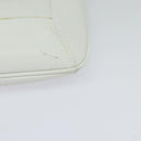 BVLGARI Shoulder Bag Leather White Silver Auth bs25565-9