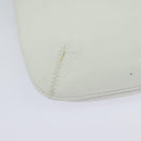 BVLGARI Shoulder Bag Leather White Silver Auth bs25565-15