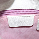 BVLGARI Shoulder Bag Leather White Silver Auth bs25565-17