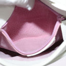 BVLGARI Shoulder Bag Leather White Silver Auth bs25565-11