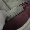 BVLGARI Shoulder Bag Leather White Silver Auth bs25565-12