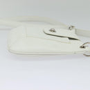 BVLGARI Shoulder Bag Leather White Silver Auth bs25565-4