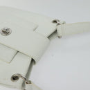 BVLGARI Shoulder Bag Leather White Silver Auth bs25565-6
