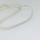 BVLGARI Shoulder Bag Leather White Silver Auth bs25565-7