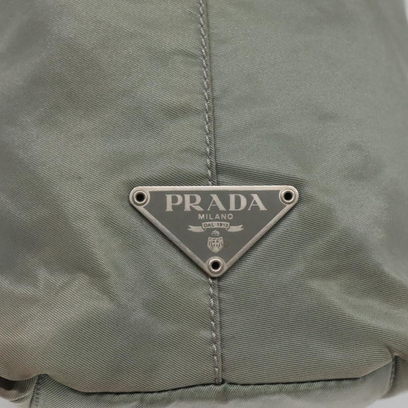 PRADA Shoulder Bag Nylon Plastic Gray Clear Auth bs25567