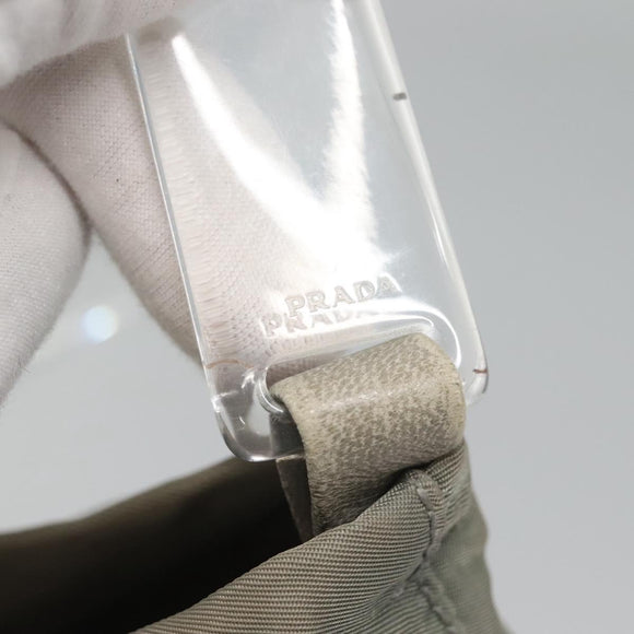 PRADA Shoulder Bag Nylon Plastic Gray Clear Auth bs25567