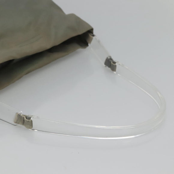 PRADA Shoulder Bag Nylon Plastic Gray Clear Auth bs25567