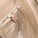 PRADA Shoulder Bag Enamel Beige Silver Auth bs25569-17