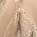 PRADA Shoulder Bag Enamel Beige Silver Auth bs25569-18