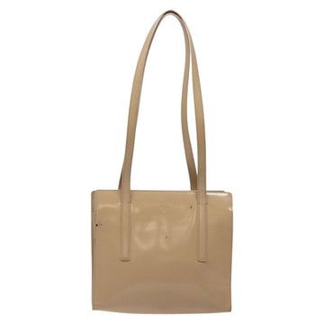 PRADA Shoulder Bag Enamel Beige Silver Auth bs25569 - 0