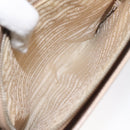 PRADA Shoulder Bag Enamel Beige Silver Auth bs25569-20