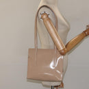 PRADA Shoulder Bag Enamel Beige Silver Auth bs25569-23