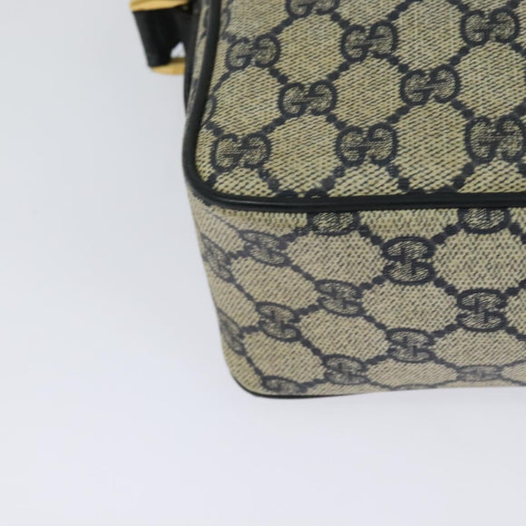 GUCCI GG Supreme Sherry Line Shoulder Bag PVC Navy Gold Red Auth bs25574