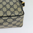 GUCCI GG Supreme Sherry Line Shoulder Bag PVC Navy Gold Red Auth bs25574-16