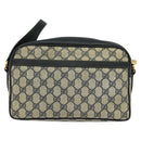 GUCCI GG Supreme Sherry Line Shoulder Bag PVC Navy Gold Red Auth bs25574-2