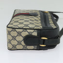 GUCCI GG Supreme Sherry Line Shoulder Bag PVC Navy Gold Red Auth bs25574-4