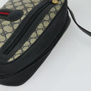GUCCI GG Supreme Sherry Line Shoulder Bag PVC Navy Gold Red Auth bs25574-6