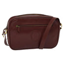 CARTIER Must Line Shoulder Bag Leather Bordeaux Gold Auth bs25581-1