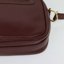 CARTIER Must Line Shoulder Bag Leather Bordeaux Gold Auth bs25581-11