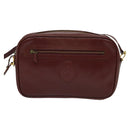 CARTIER Must Line Shoulder Bag Leather Bordeaux Gold Auth bs25581-2