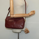 CARTIER Must Line Shoulder Bag Leather Bordeaux Gold Auth bs25581-22