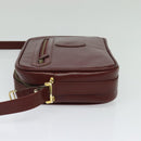 CARTIER Must Line Shoulder Bag Leather Bordeaux Gold Auth bs25581-4
