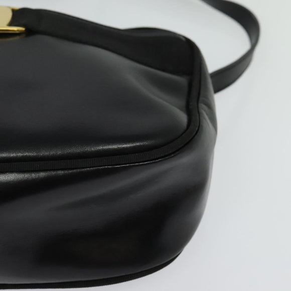 Salvatore Ferragamo Vala Shoulder Bag Leather Black Auth bs25584