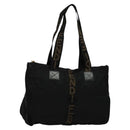 FENDI Shoulder Bag Nylon Black Gold Auth bs25587-1