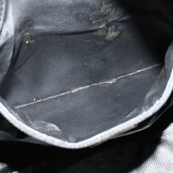 FENDI Shoulder Bag Nylon Black Gold Auth bs25587