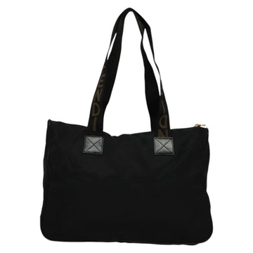FENDI Shoulder Bag Nylon Black Gold Auth bs25587 - 0