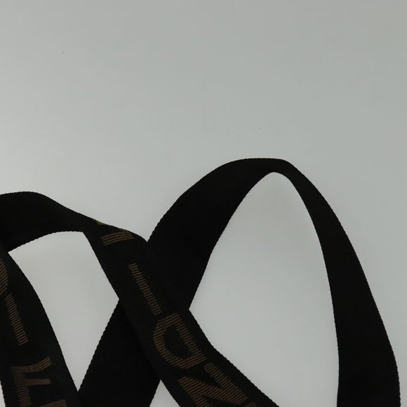 FENDI Shoulder Bag Nylon Black Gold Auth bs25587