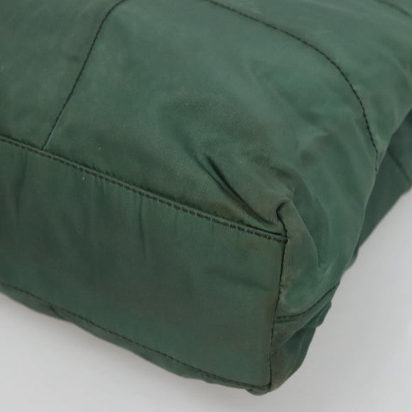 PRADA Shoulder Bag Nylon Green Silver Auth bs25592