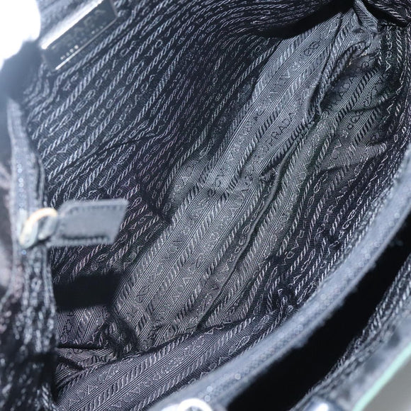 PRADA Shoulder Bag Nylon Green Silver Auth bs25592