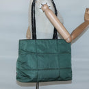 PRADA Shoulder Bag Nylon Green Silver Auth bs25592-24