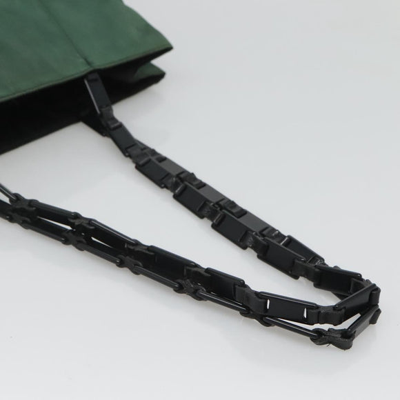 PRADA Shoulder Bag Nylon Green Silver Auth bs25592