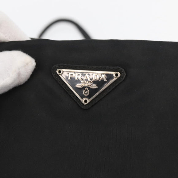 PRADA Shoulder Bag Nylon Black Silver Auth bs25600