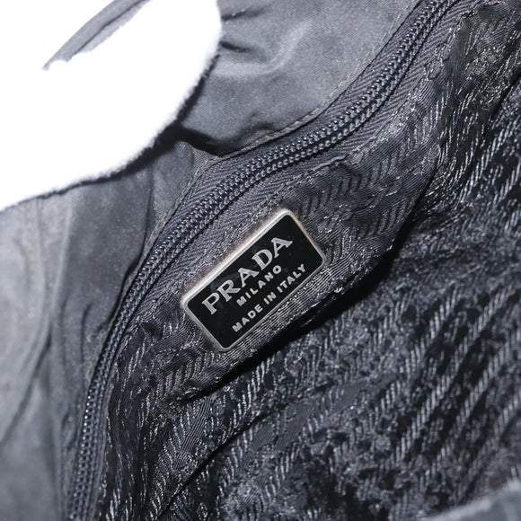 PRADA Shoulder Bag Nylon Black Silver Auth bs25600