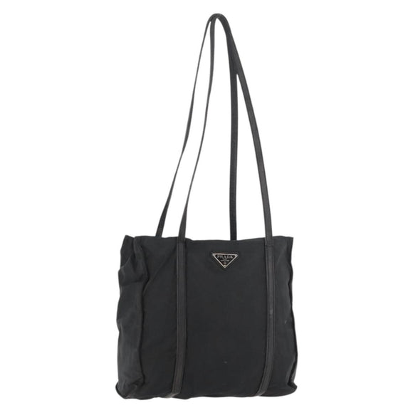 PRADA Shoulder Bag Nylon Black Silver Auth bs25600