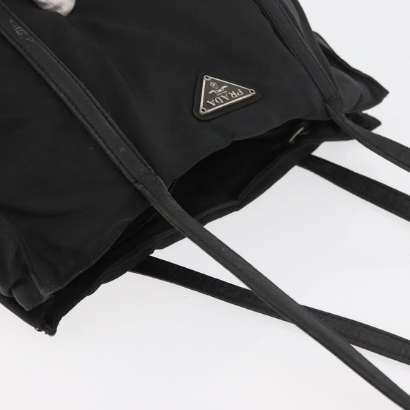 PRADA Shoulder Bag Nylon Black Silver Auth bs25600