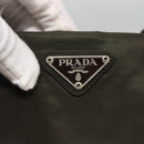 PRADA Shoulder Bag Nylon Khaki Silver Auth bs25613-17