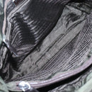 PRADA Shoulder Bag Nylon Khaki Silver Auth bs25613-10